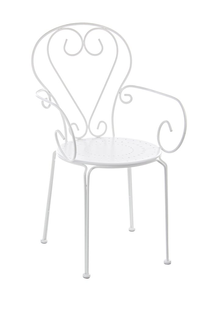 Sedie poltroncine in ferro verniciato bianco - set 4 sedie - lapagoda.net
