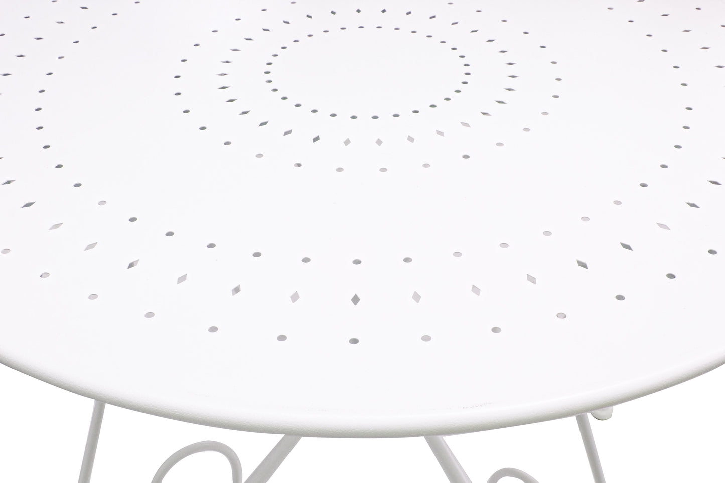 Tavolo rotondo D90 da esterno in ferro verniciato - 3 colori a scelta - Bianco - lapagoda.net