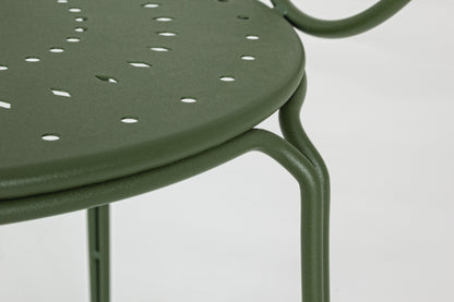 Sedie poltroncine da esterno in stile shabby chic in ferro verniciato, verde foresta - SET DI 4 SEDIE - SCONTO 20% - lapagoda.net