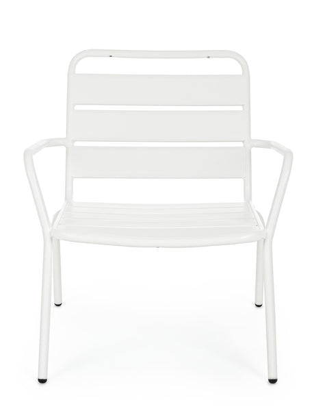 Poltrone industrial per esterni in acciaio verniciato opaco - 3 colori disponibili BIANCO- set di 2 -lapagoda.net