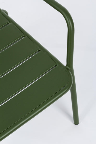 Poltrone per esterni in acciaio verniciato opaco - 3 colori disponibili VERDE FORESTA- set di 2 -lapagoda.net