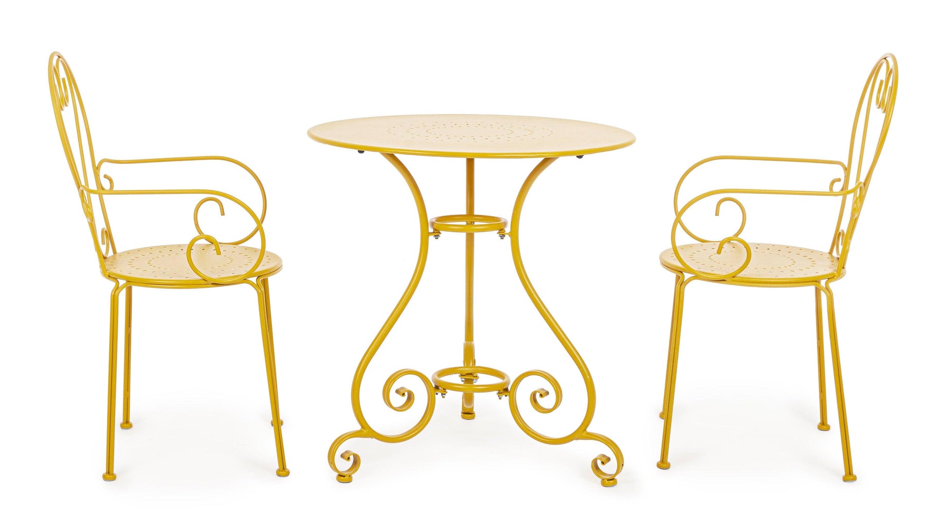 Sedie poltroncine da esterno in stile shabby chic in ferro verniciato, 6 colori a scelta - SET DI 4 SEDIE - SCONTO 20% - SPEDIZIONE GRATUITA lapagoda.net