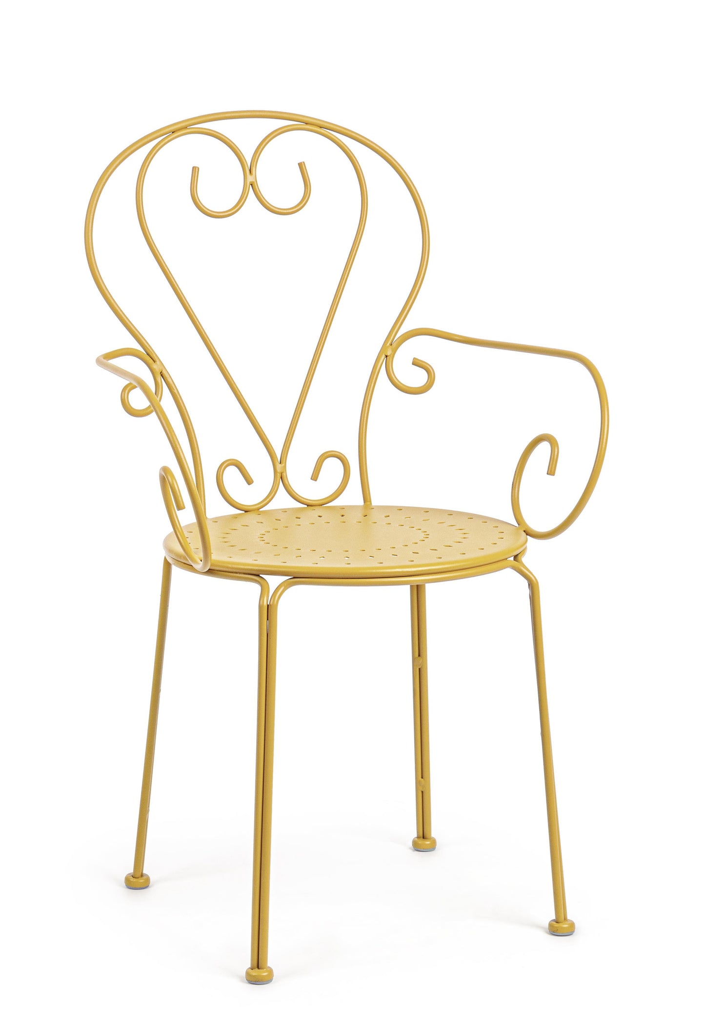Sedie poltroncine da esterno in stile shabby chic in ferro verniciato, 6 colori a scelta - SET DI 4 SEDIE - SCONTO 20% - lapagoda.net