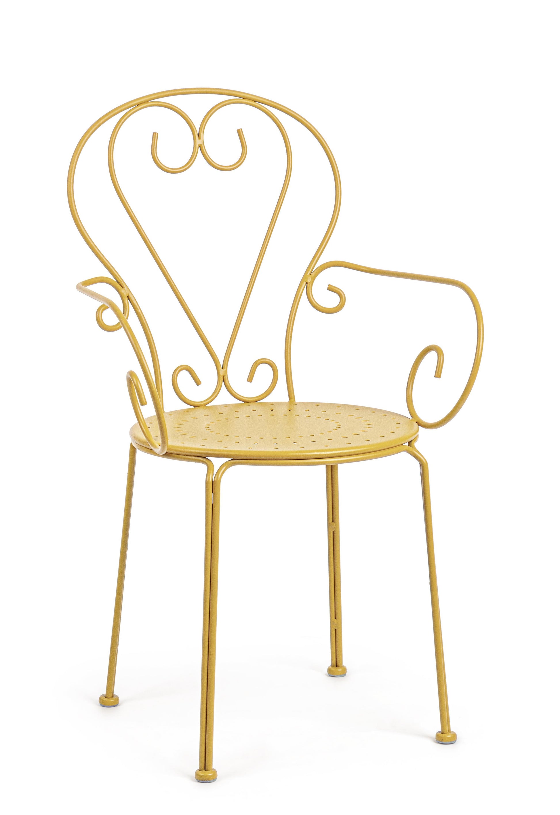 Sedie poltroncine da esterno in stile shabby chic in ferro verniciato, 6 colori a scelta - SET DI 4 SEDIE - SCONTO 20% - lapagoda.net