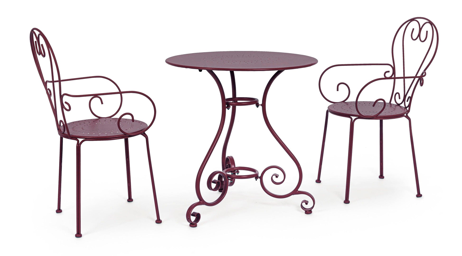 Sedie poltroncine da esterno in stile shabby chic in ferro verniciato, 6 colori a scelta - SET DI 4 SEDIE - SCONTO 20% - SPEDIZIONE GRATUITA - lapagoda.net