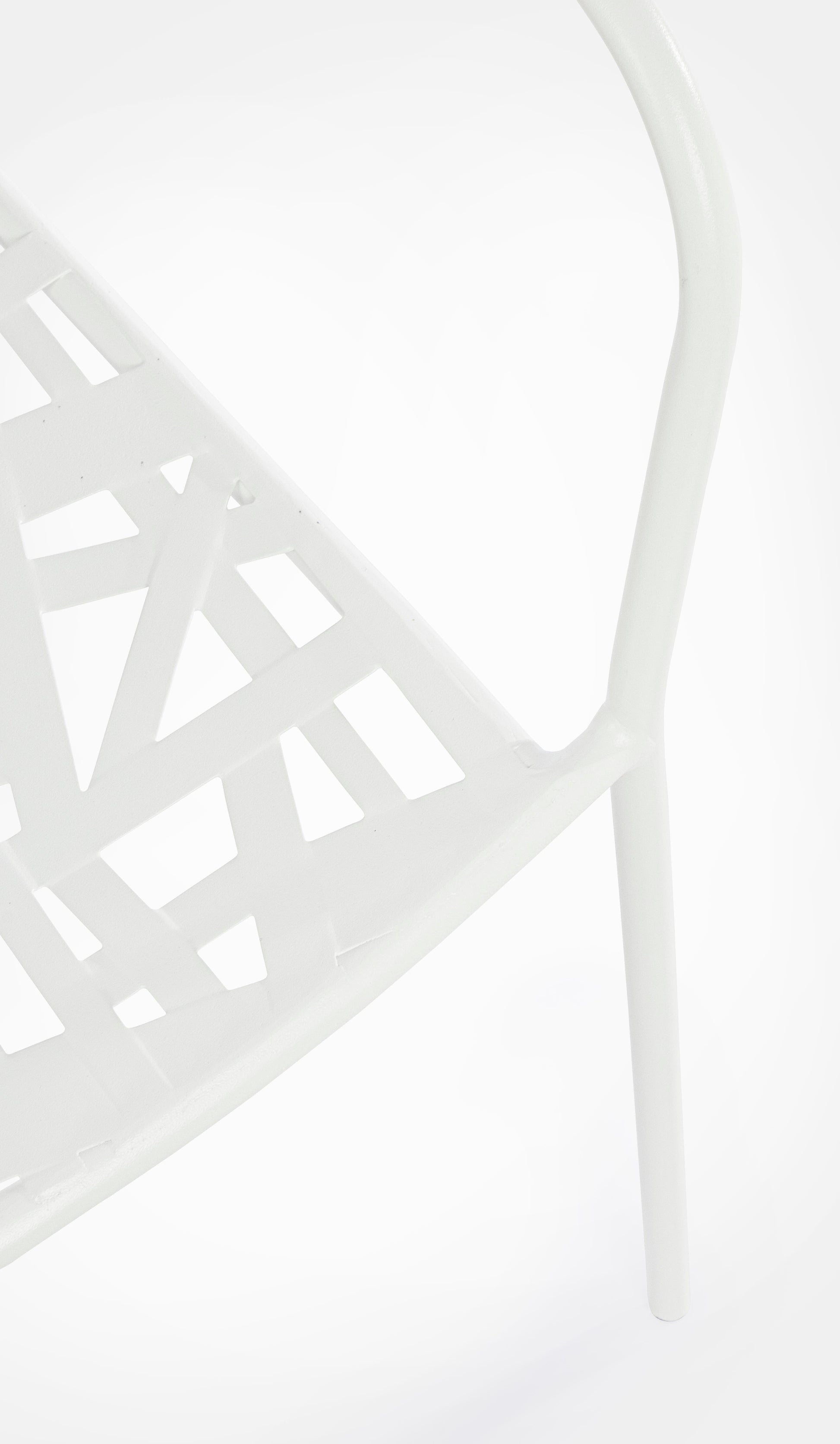 Sedie in acciaio per esterno con intreccio verniciato Bianco - SET di 4 SEDIE - lapagoda.net