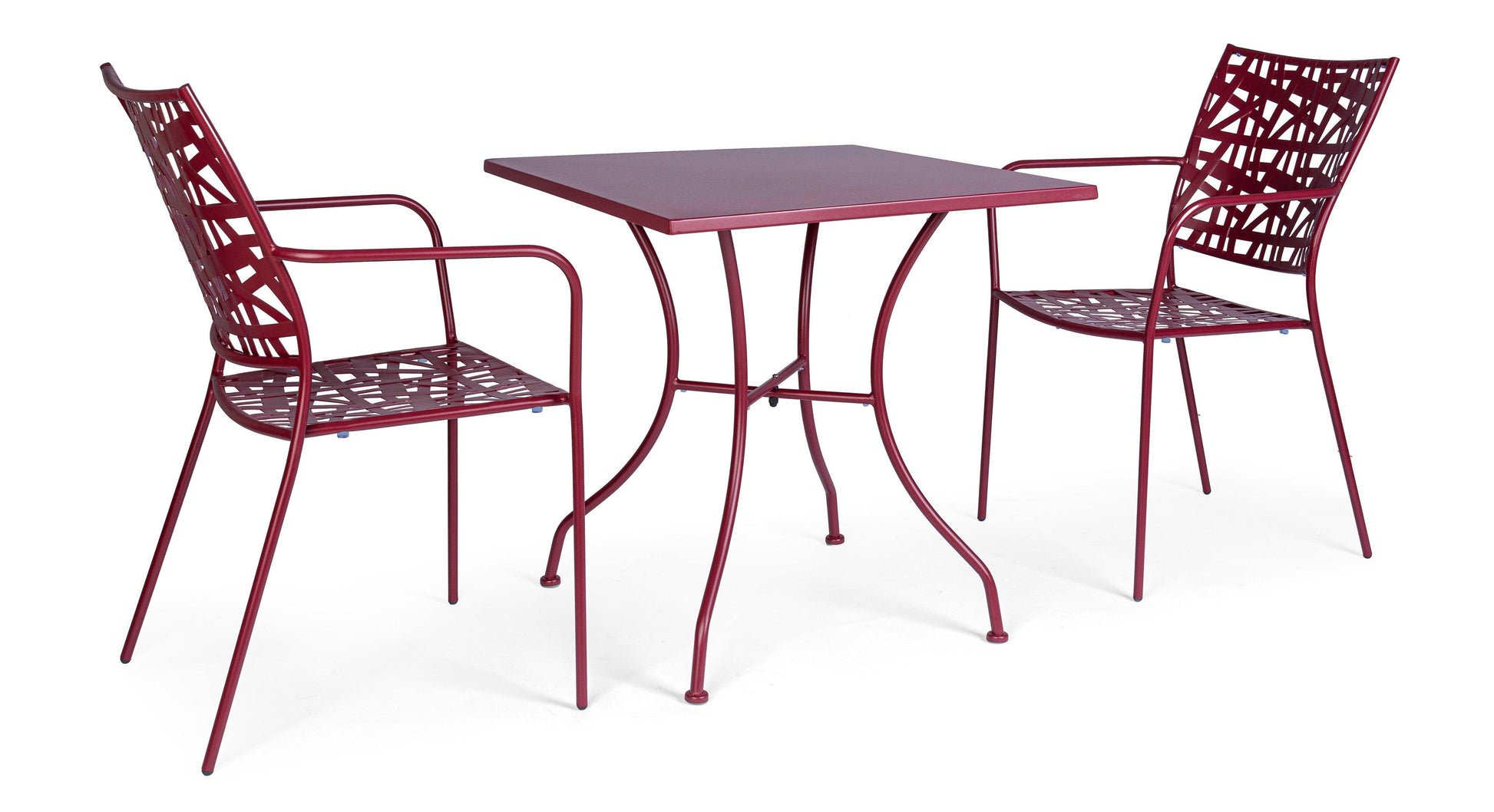Tavolo rotondo 70x70 per esterno in acciaio verniciato - 5 colori disponibili, Bordeaux- SPEDIZONE GRATUITA- -lapagoda.net