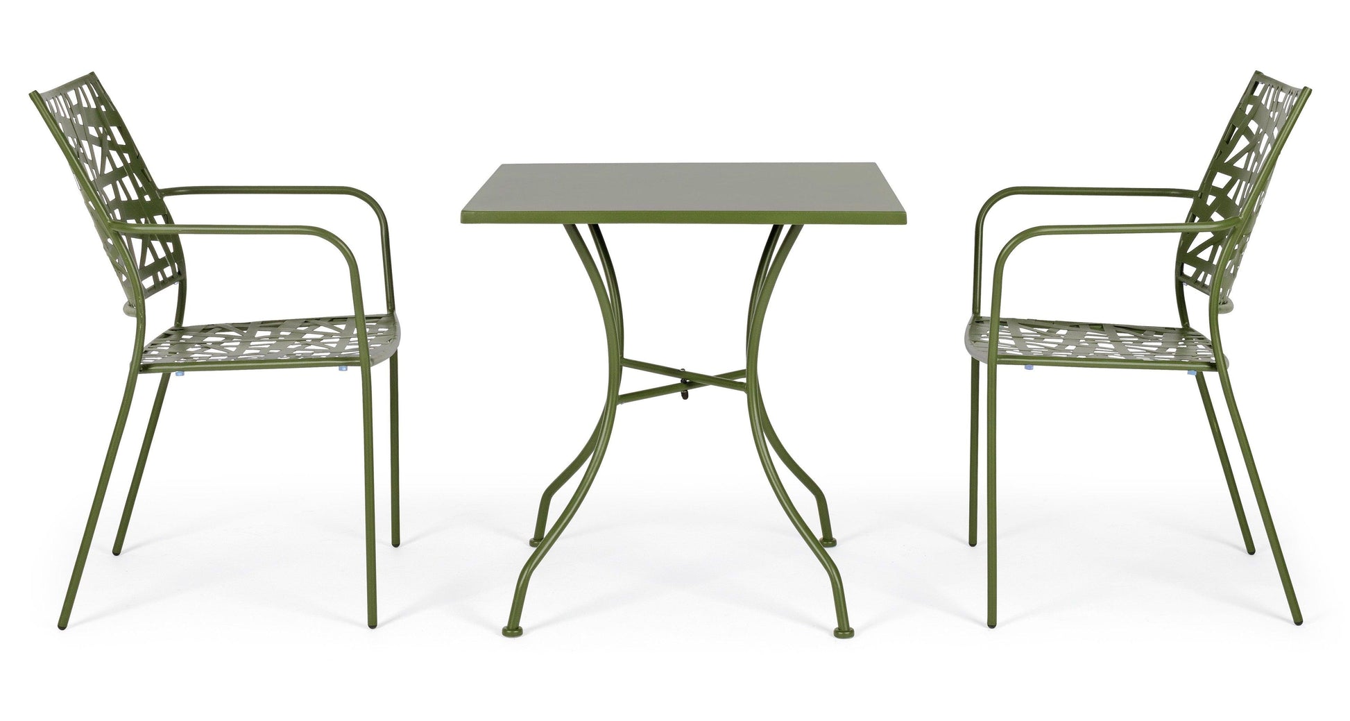 Tavolo rotondo 70x70 per esterno in acciaio verniciato - 5 colori disponibili, Verde foresta- SPEDIZONE GRATUITA- -lapagoda.net