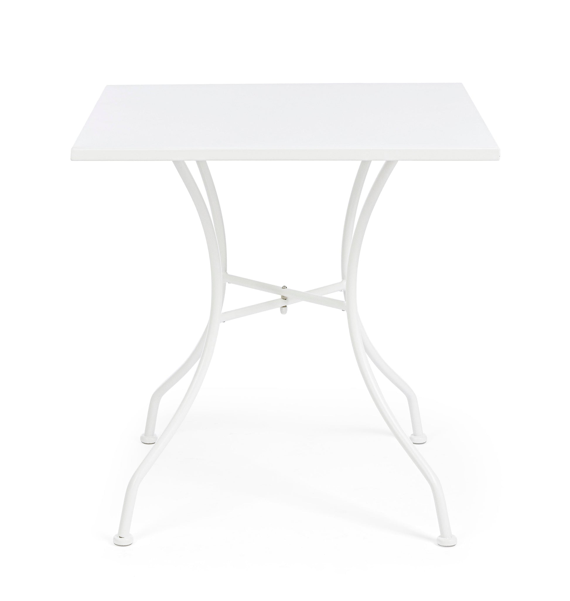 Tavolo rotondo 70x70 per esterno in acciaio verniciato - 5 colori disponibili, Bianco - SPEDIZONE GRATUITA- -lapagoda.net