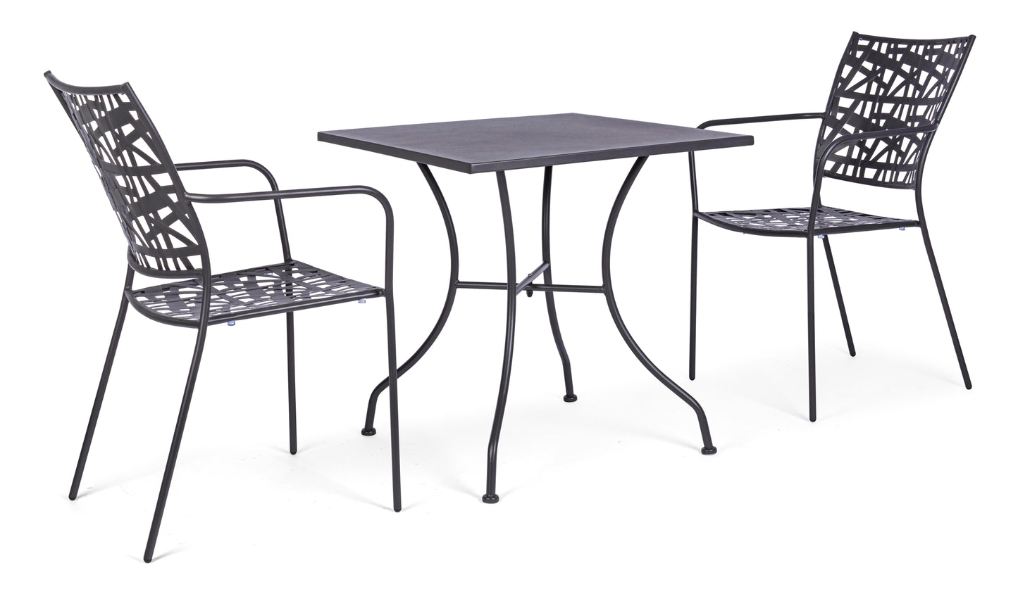 Tavolo rotondo 70x70 per esterno in acciaio verniciato - 5 colori disponibili, Grigio antracite- SPEDIZONE GRATUITA- -lapagoda.net