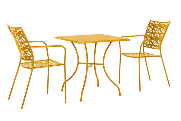 Tavolo rotondo 70x70 per esterno in acciaio verniciato - 5 colori disponibili, Ocra- SPEDIZONE GRATUITA- -lapagoda.net
