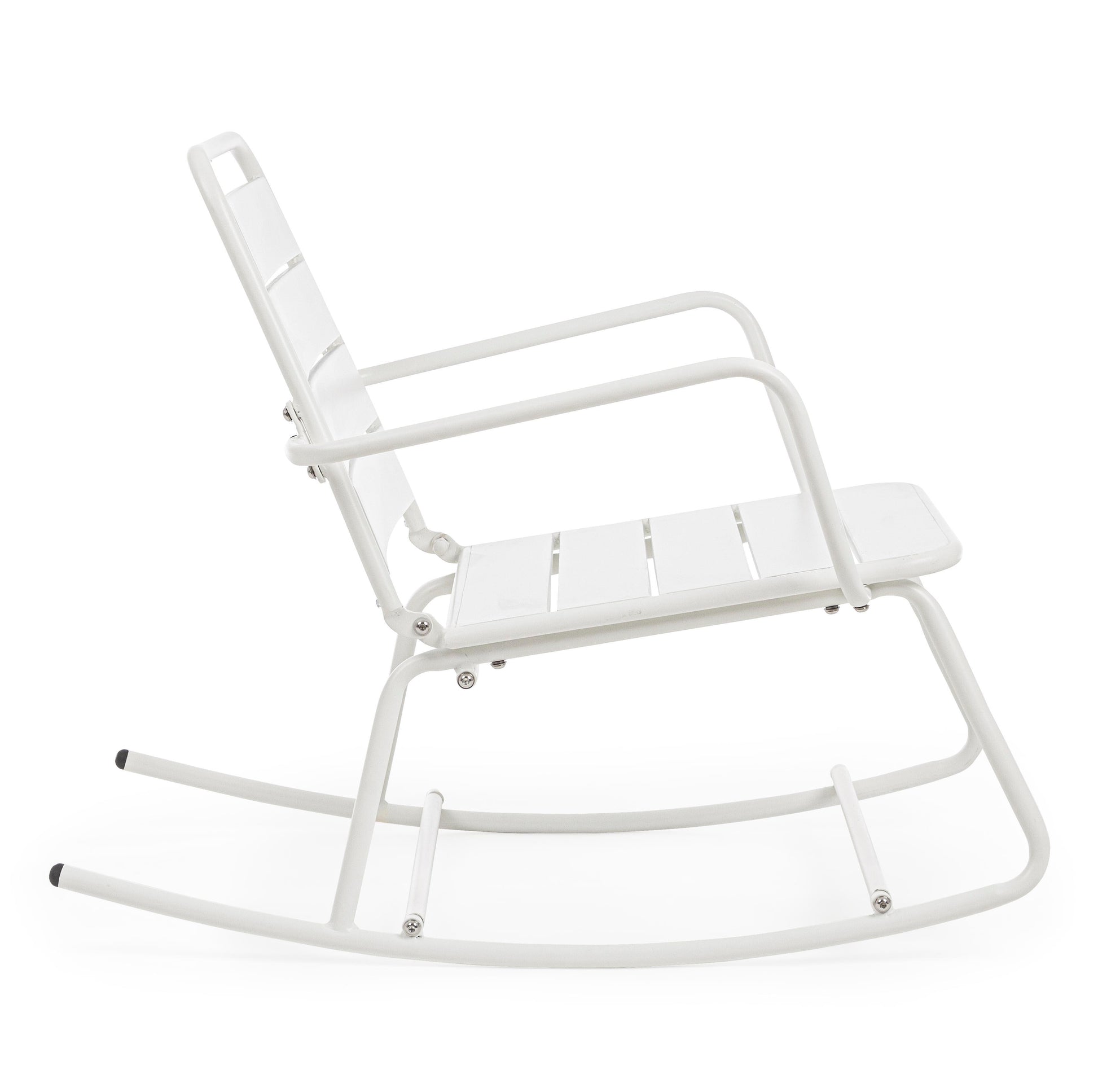Poltrona dondolo industrial per esterni in acciaio verniciato opaco - 5 colori disponibili - BIANCO - SPEDIZIONE GRATUITA - lapagoda.net