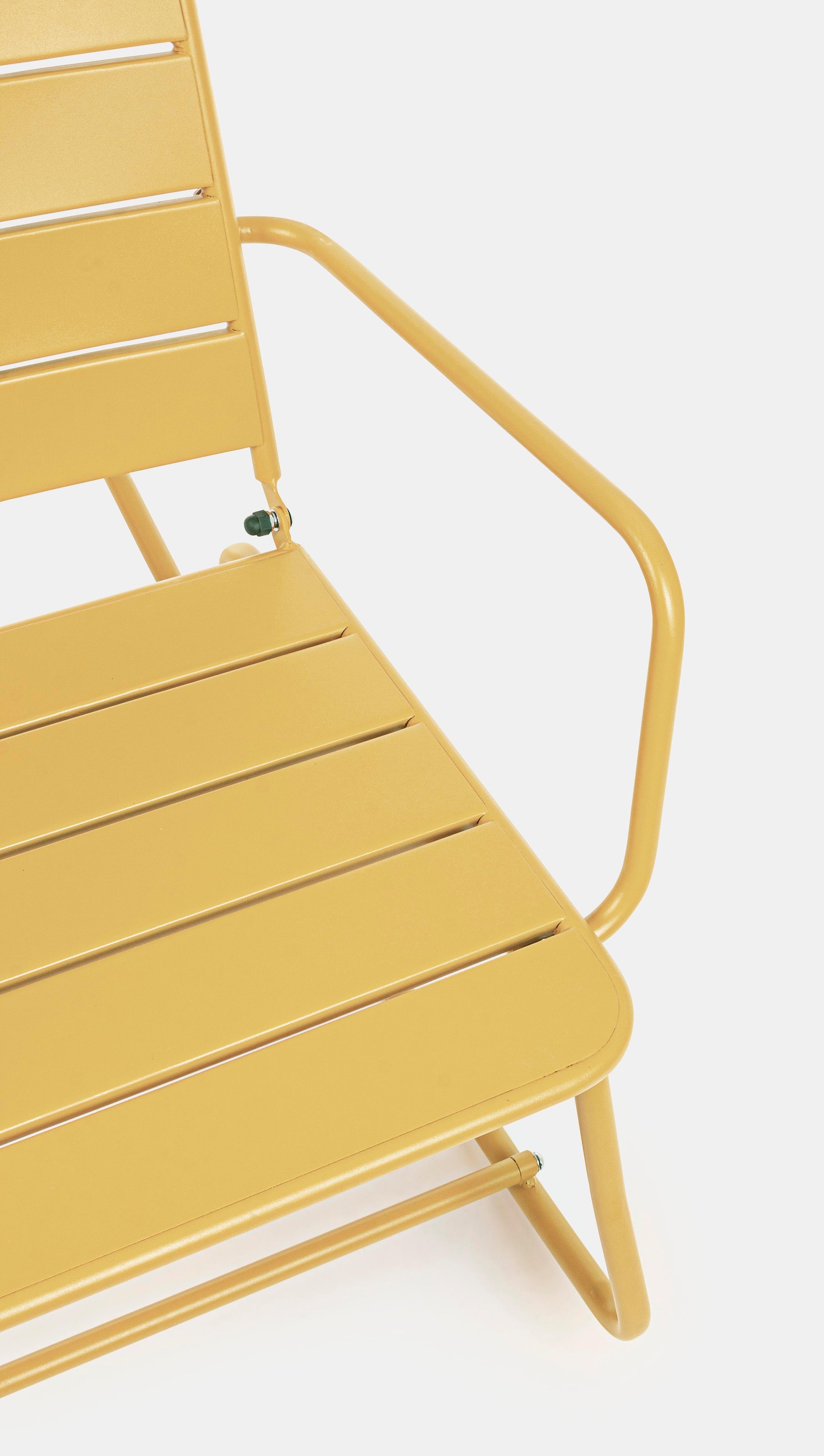 Poltrona dondolo industrial per esterni in acciaio verniciato opaco - 5 colori disponibili - GIALLO OCRA - SPEDIZIONE GRATUITA - lapagoda.net