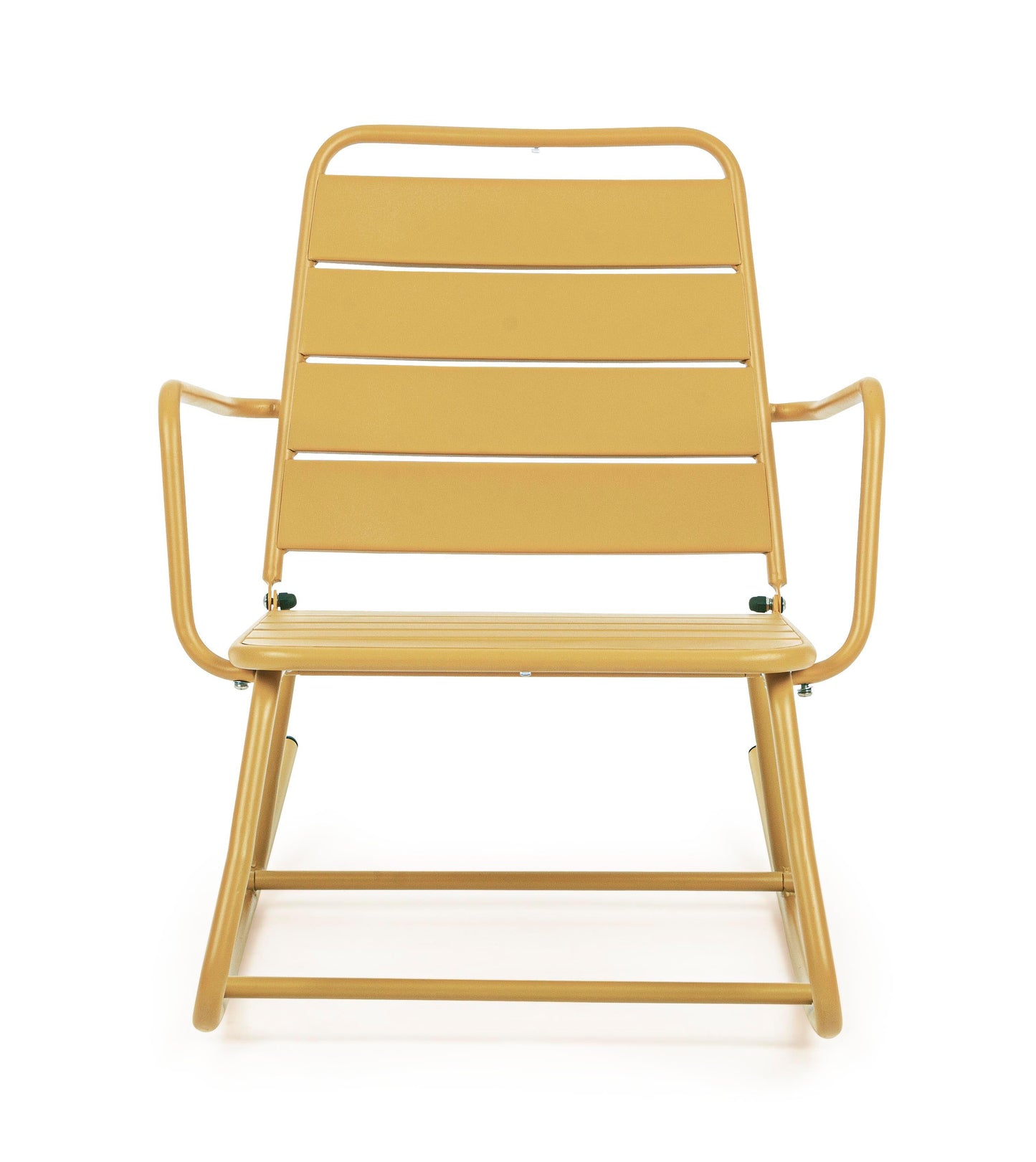 Poltrona dondolo industrial per esterni in acciaio verniciato opaco - 5 colori disponibili - GIALLO OCRA - SPEDIZIONE GRATUITA - lapagoda.net