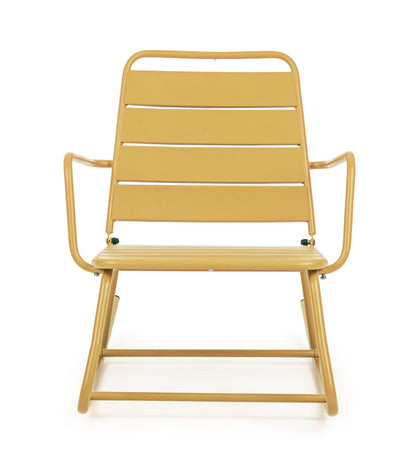 Poltrona dondolo industrial per esterni in acciaio verniciato opaco - 5 colori disponibili - GIALLO OCRA - SPEDIZIONE GRATUITA - lapagoda.net