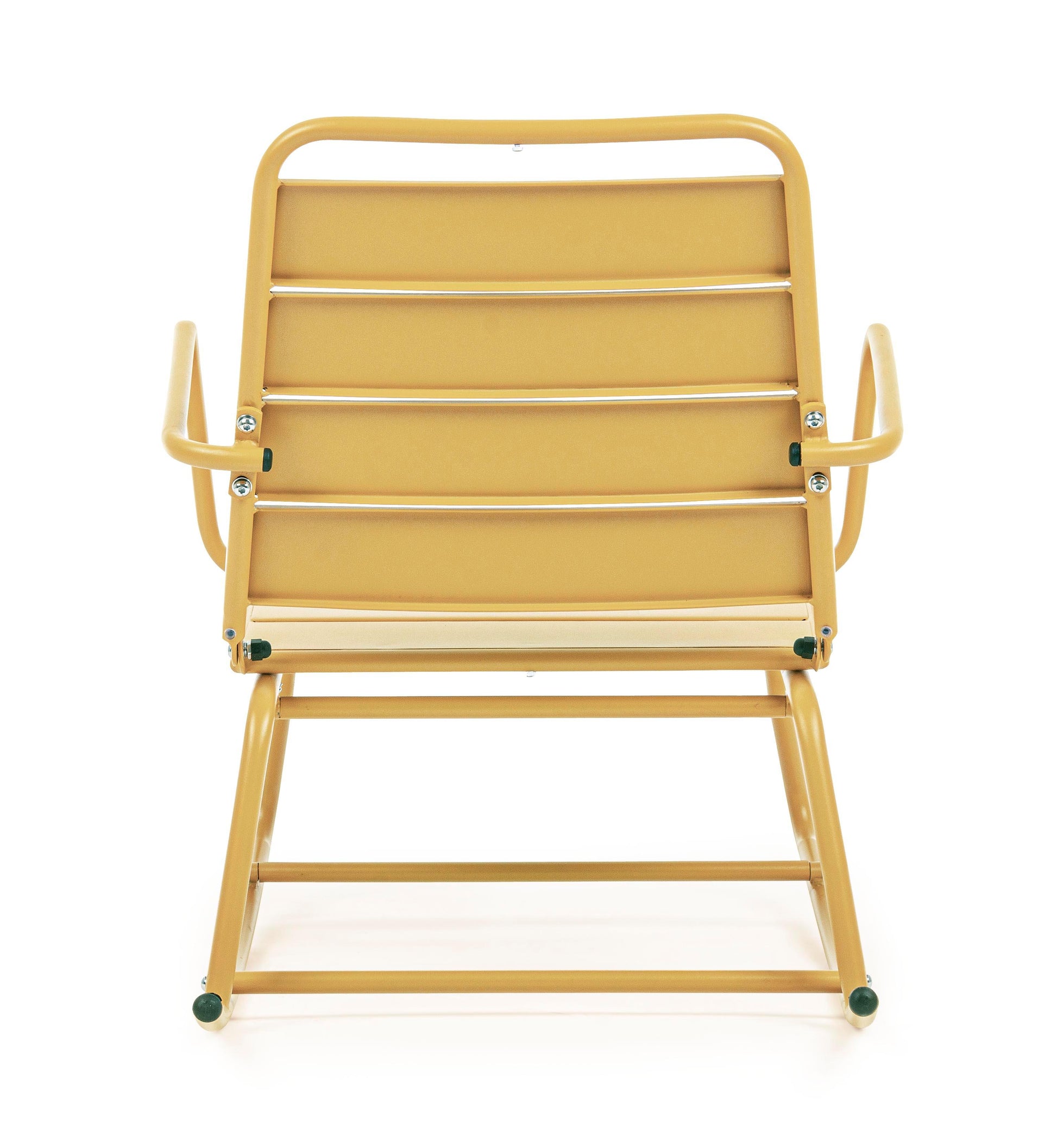 Poltrona dondolo industrial per esterni in acciaio verniciato opaco - 5 colori disponibili - GIALLO OCRA - SPEDIZIONE GRATUITA - lapagoda.net