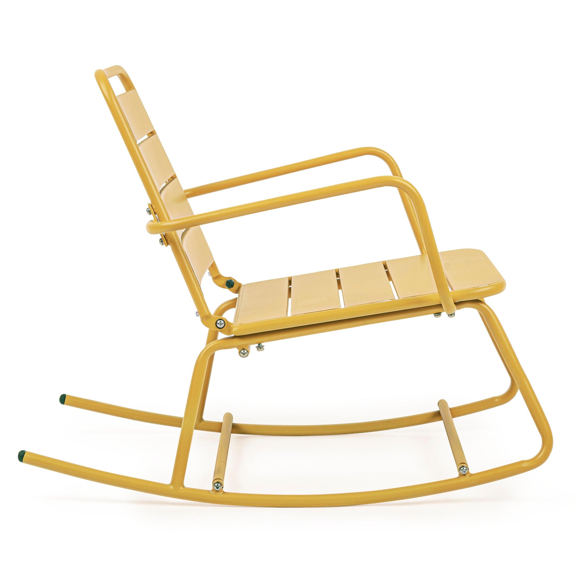 Poltrona dondolo industrial per esterni in acciaio verniciato opaco - 5 colori disponibili - GIALLO OCRA - SPEDIZIONE GRATUITA - lapagoda.net