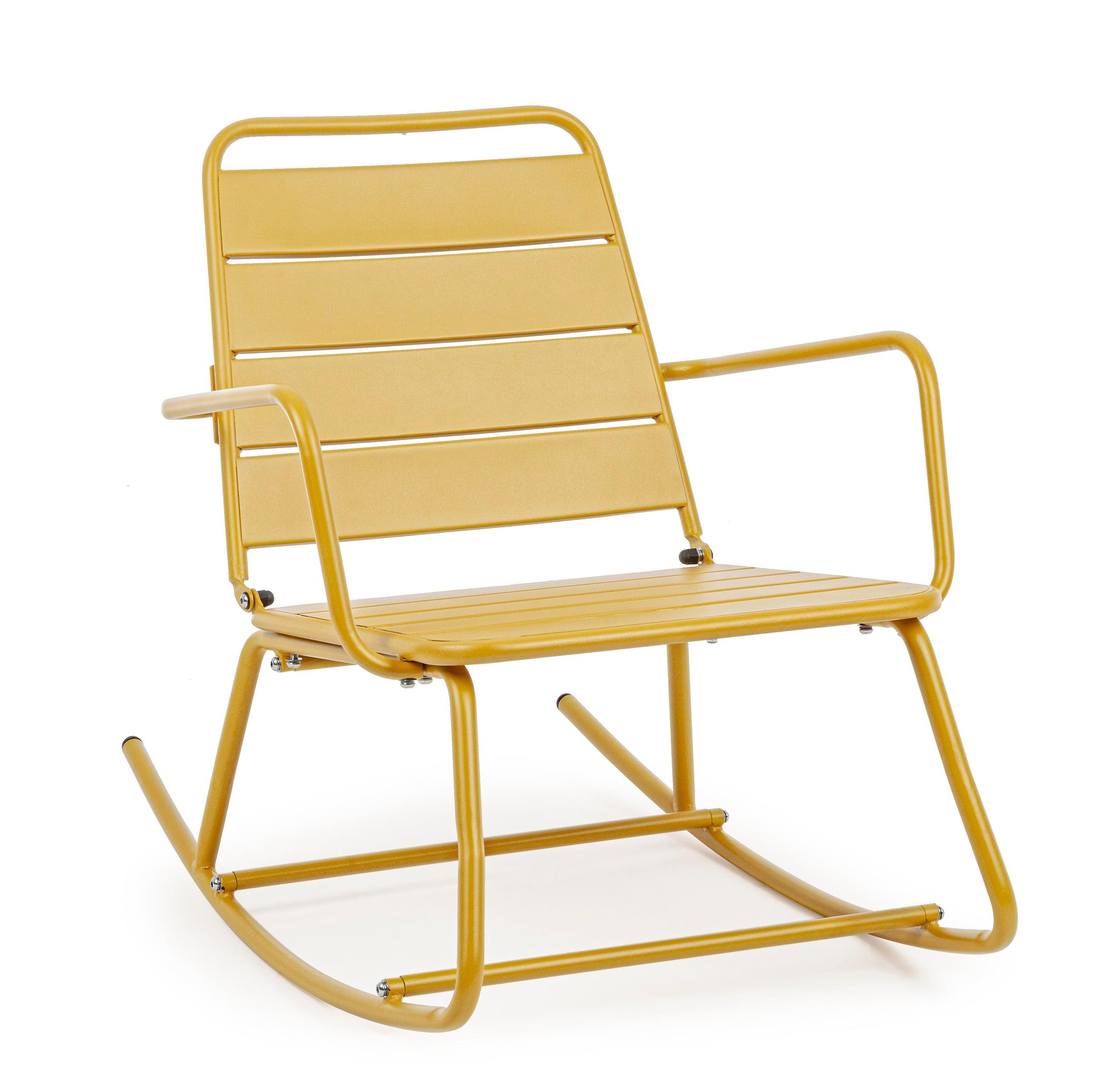 Poltrona dondolo industrial per esterni in acciaio verniciato opaco - 5 colori disponibili - GIALLO OCRA - SPEDIZIONE GRATUITA - lapagoda.net