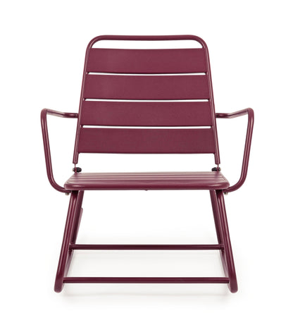 Poltrona dondolo industrial per esterni in acciaio verniciato opaco - 5 colori disponibili - BORDEAUX - SPEDIZIONE GRATUITA - lapagoda.net