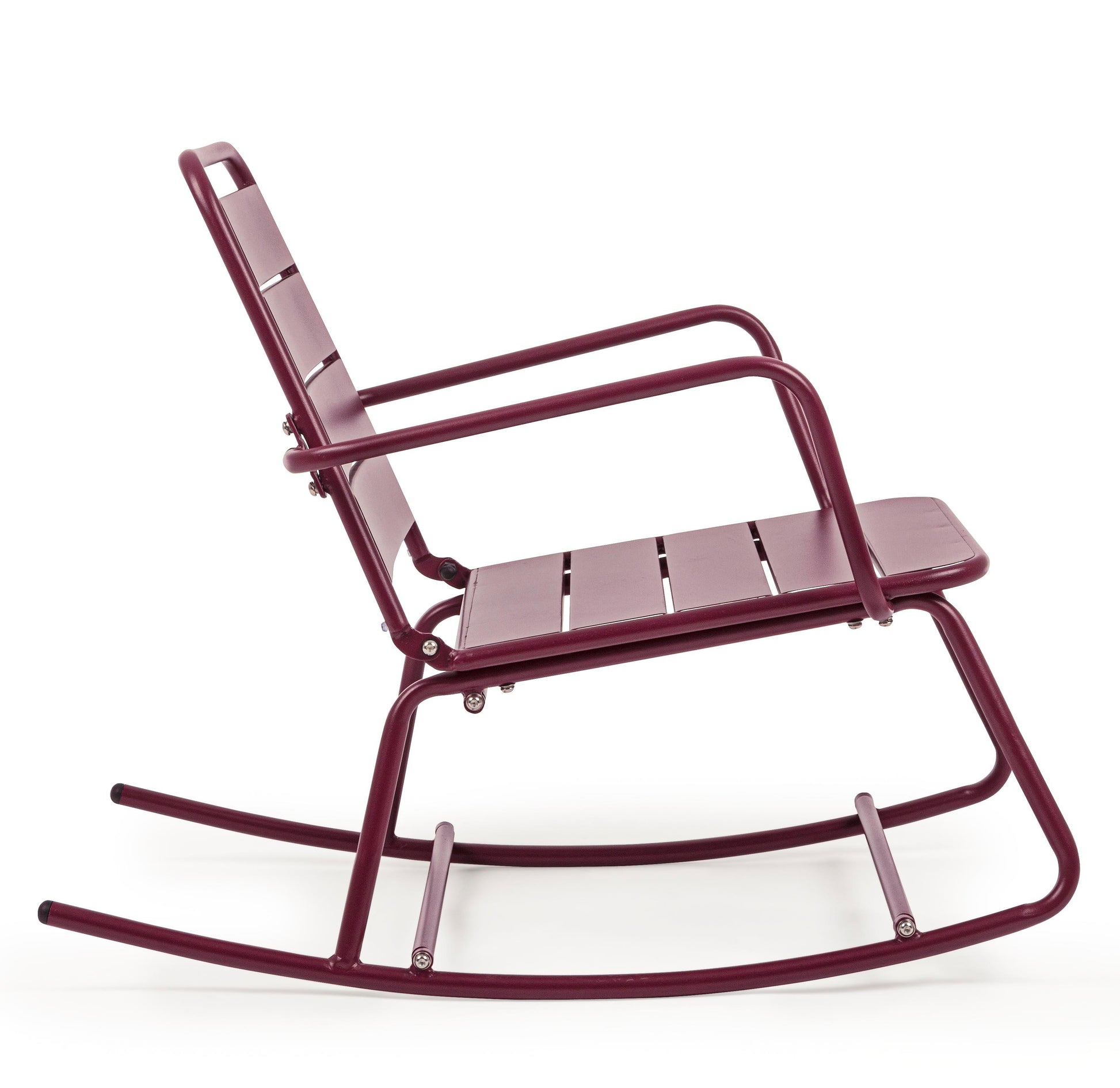 Poltrona dondolo industrial per esterni in acciaio verniciato opaco - 5 colori disponibili - BORDEAUX - SPEDIZIONE GRATUITA - lapagoda.net