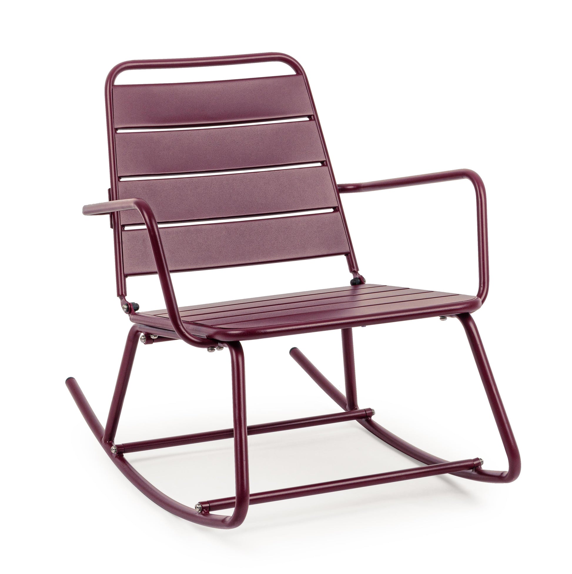 Poltrona dondolo industrial per esterni in acciaio verniciato opaco - 5 colori disponibili - BORDEAUX - SPEDIZIONE GRATUITA - lapagoda.net
