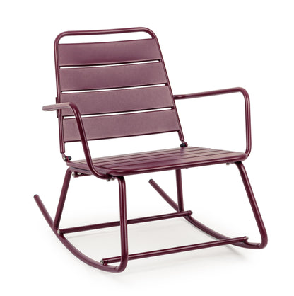 Poltrona dondolo industrial per esterni in acciaio verniciato opaco - 5 colori disponibili - BORDEAUX - SPEDIZIONE GRATUITA - lapagoda.net