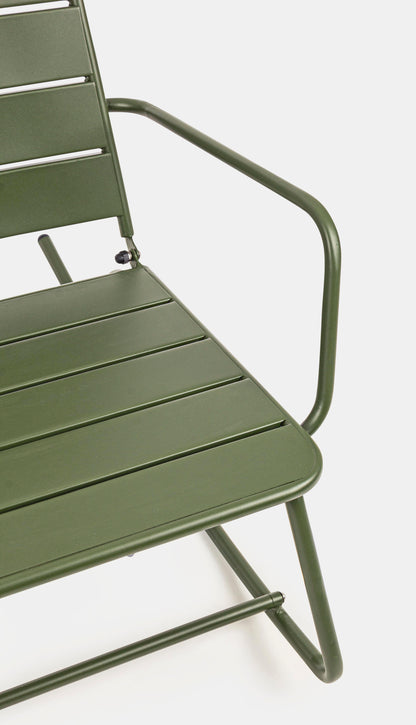 Poltrona dondolo industrial per esterni in acciaio verniciato opaco - 5 colori disponibili - VERDE FORESTA - SPEDIZIONE GRATUITA - lapagoda.net