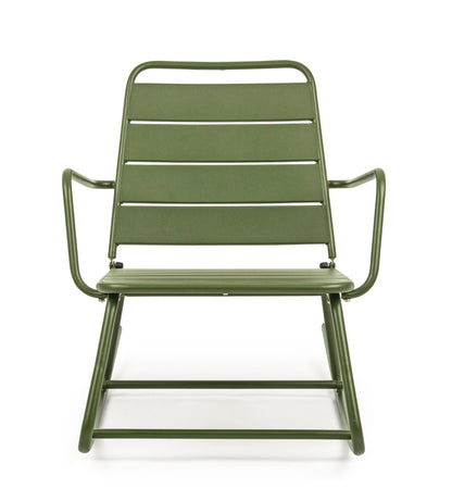 Poltrona dondolo industrial per esterni in acciaio verniciato opaco - 5 colori disponibili - VERDE FORESTA - SPEDIZIONE GRATUITA - lapagoda.net