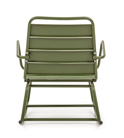 Poltrona dondolo industrial per esterni in acciaio verniciato opaco - 5 colori disponibili - VERDE FORESTA - SPEDIZIONE GRATUITA - lapagoda.net