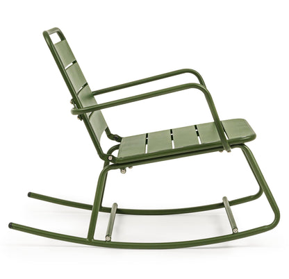 Poltrona dondolo industrial per esterni in acciaio verniciato opaco - 5 colori disponibili - VERDE FORESTA - SPEDIZIONE GRATUITA - lapagoda.net