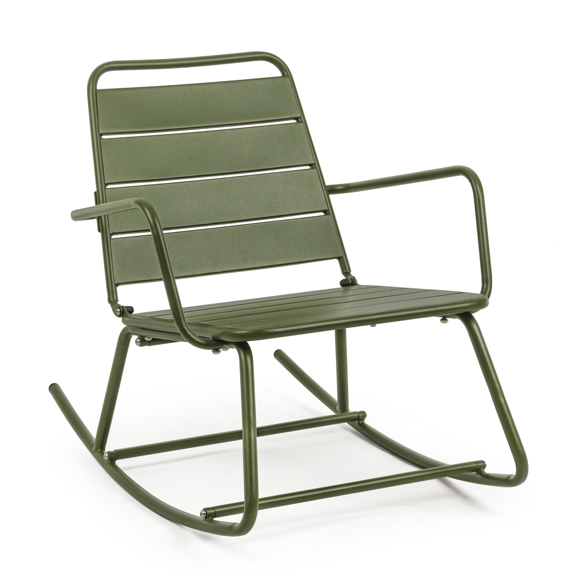 Poltrona dondolo industrial per esterni in acciaio verniciato opaco - 5 colori disponibili - VERDE FORESTA - SPEDIZIONE GRATUITA - lapagoda.net