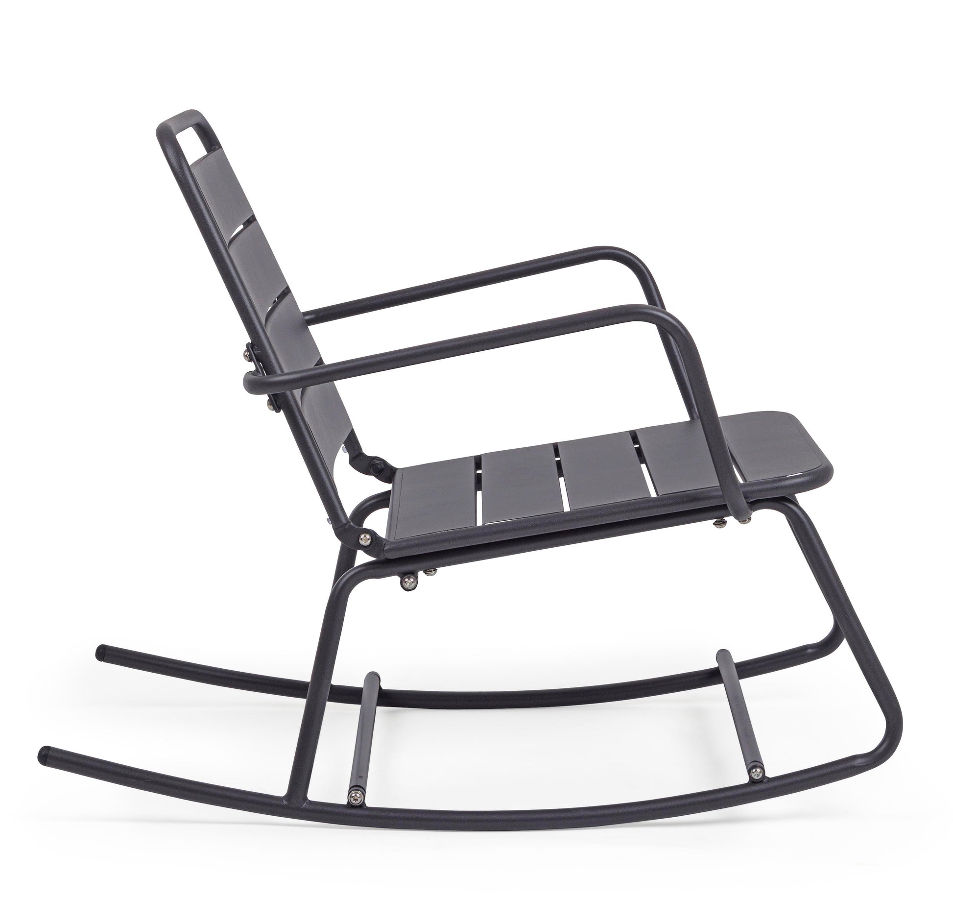 Poltrona dondolo industrial per esterni in acciaio verniciato opaco - 5 colori disponibili - GRIGIO ANTRACITE - SPEDIZIONE GRATUITA - lapagoda.net
