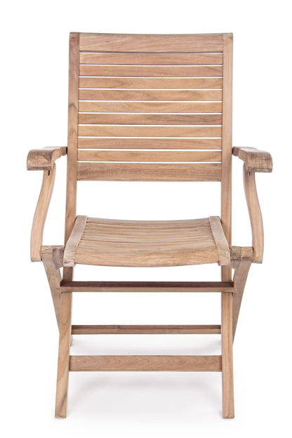 Sedia pranzo pieghevole con braccioli in legno di Teak naturale  SCONTO 20% - lapagoda.net