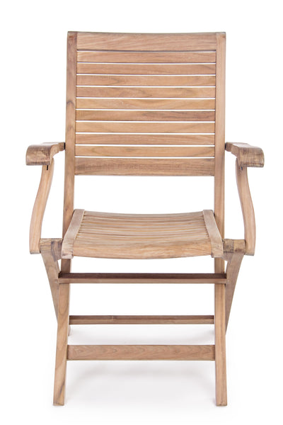 Sedia pranzo pieghevole con braccioli in legno di Teak naturale  SCONTO 20% - lapagoda.net