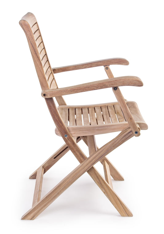 Sedia pranzo pieghevole con braccioli in legno di Teak naturale  SCONTO 20% - lapagoda.net
