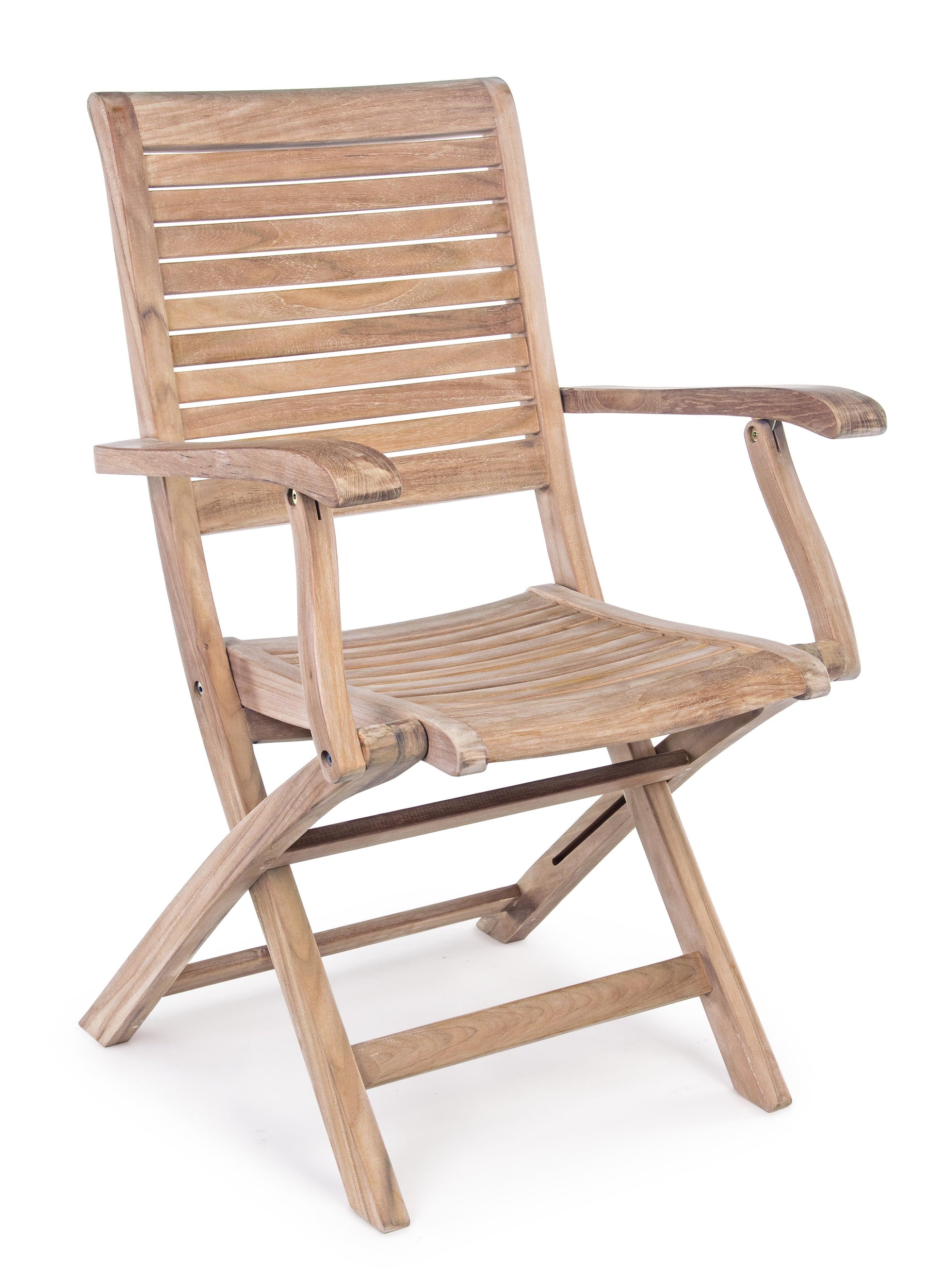 Sedia pranzo pieghevole con braccioli in legno di Teak naturale  SCONTO 20% - lapagoda.net