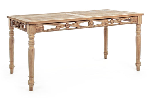 Tavolo intarsiato a mano in legno massiccio di teak 150X84 SCONTO 20% - lapagoda.net