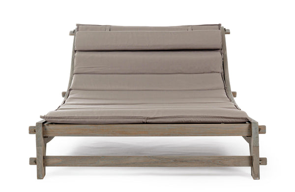 DAYBED etnico in legno massiccio di teak intarsiato con cuscini