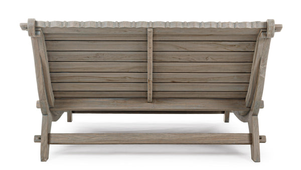 DAYBED etnico in legno massiccio di teak intarsiato con cuscini