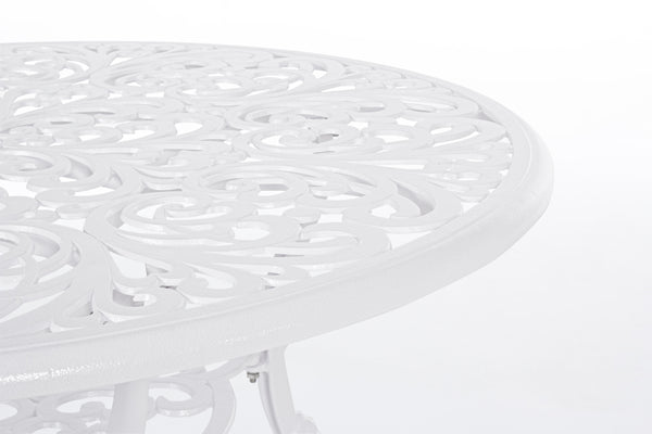 Tavolo rotondo D110 liberty da esterno in fusione di alluminio Bianco-dettaglio fusione piano -lapagoda.net