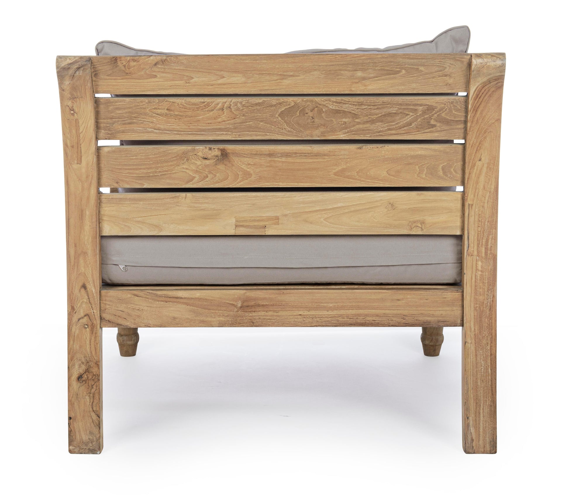 Poltrona in legno teak naturale finitura rustica con cuscini - SPEDIZIONE GRATUITA -lapagoda.net