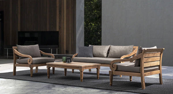 Tavolino etnico115x65 in legno teak naturale finitura rustica - Salotto completo- SPEDIZIONE GRATUITA- lapagoda.net