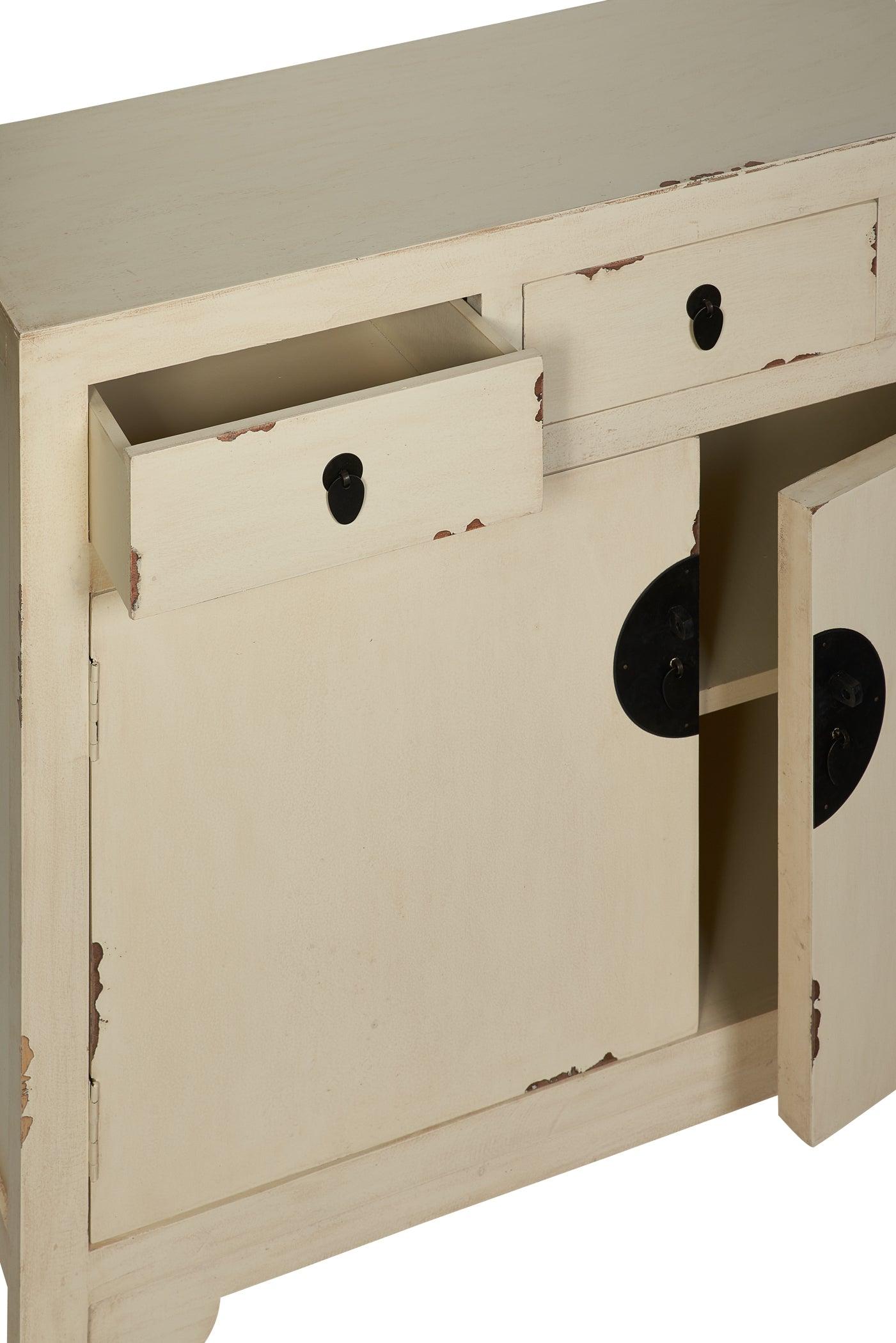 Credenza cinese in pioppo colori verde giallo bianco vinaccia 3a 2c - lapagoda.net