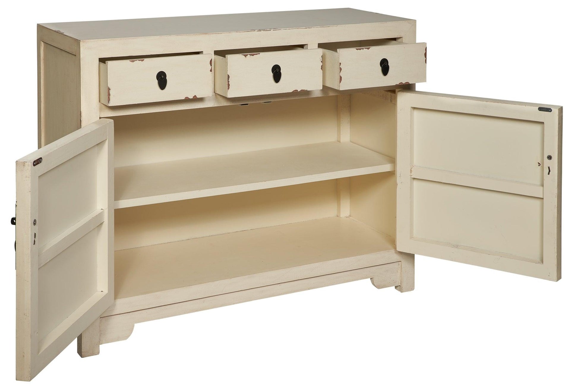 Credenza cinese in pioppo colori verde giallo bianco vinaccia 3a 2c - lapagoda.net