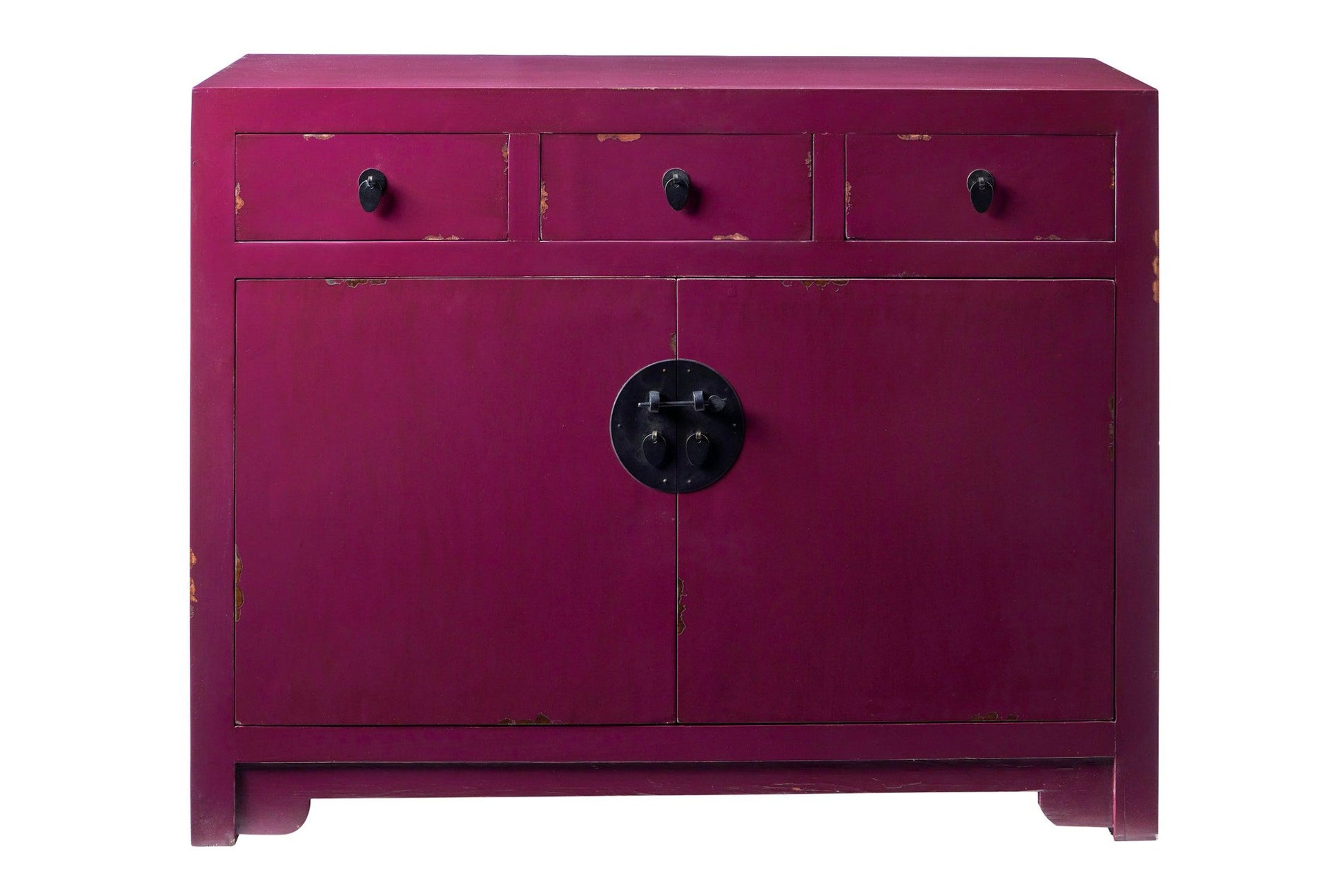 Credenza cinese in pioppo colori verde giallo bianco vinaccia 3a 2c - lapagoda.net