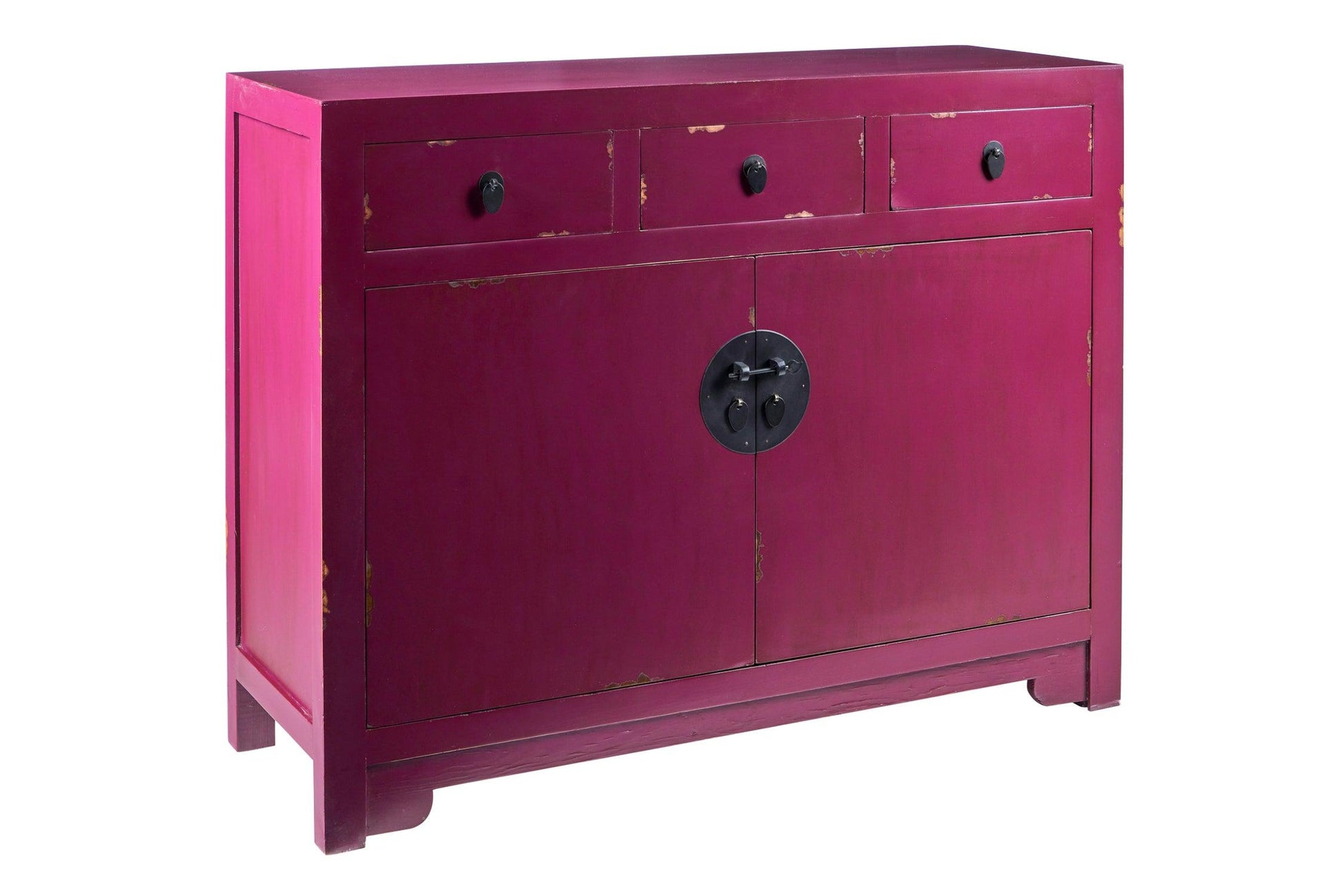 Credenza cinese in pioppo colori verde giallo bianco vinaccia 3a 2c - lapagoda.net