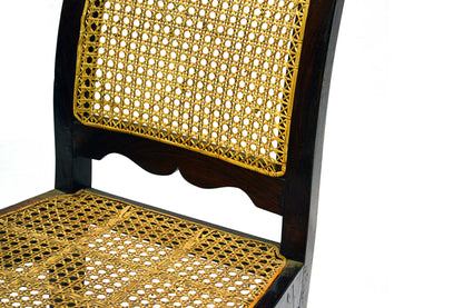 Sedia Pranzo in Teak e Paglia di Vienna Anni 20 Epoca Coloniale India -API189/1750- - lapagoda.net