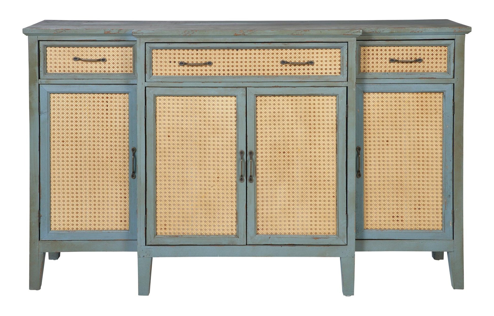 Credenza Shabby chic vintage paglia di Vienna antic green grape white 3c 4a - lapagoda.net