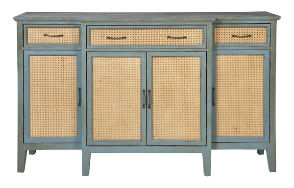 Credenza Shabby chic vintage paglia di Vienna antic green grape white 3c 4a