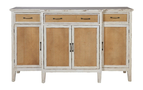 Credenza Shabby chic vintage paglia di Vienna antic green grape white 3c 4a